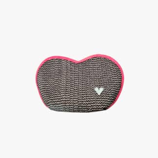 Cosmetiquera Corazón tejido Gris