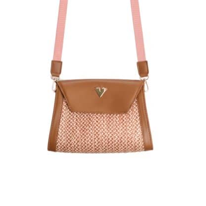 Manos Libres CUERO Curvo Café Rosa