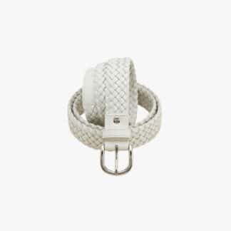 Cinturón de Cuero tejido Beige